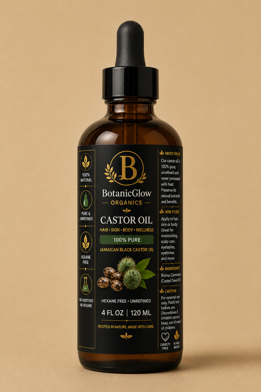 Black Jamaican Castor Oil (Med)